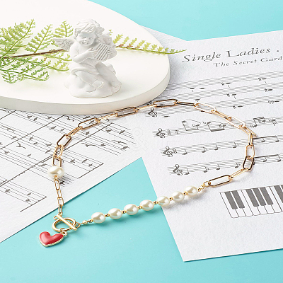 Glass Pearl Beaded Necklaces X1-NJEW-TA00004-1