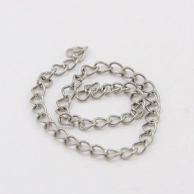 Tarnish Resistant 304 Stainless Steel Twisted Chains Curb Chains CHS-K001-24-2.5mm-1
