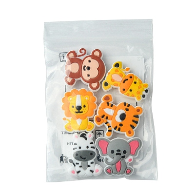 Lion/Tiger/Elephant/Monkey Zebra/Giraffe Silicone Focal Beads SIL-FS0001-19-1
