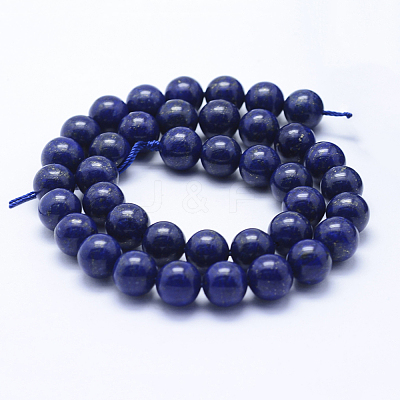 Natural Lapis Lazuli Beads Strands G-P342-01-10mm-A-1
