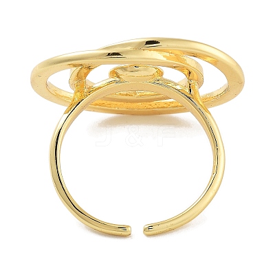 Rack Plating Brass Open Cuff Ring Settings KK-Z071-30G-1