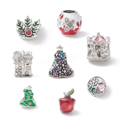 Alloy Rhinestone European Beads MPDL-Q213-20P-1