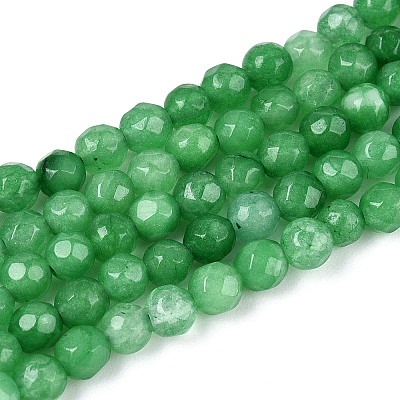 Dyed Natural White Jade Beads Strands G-T139-4mm-60-17-1