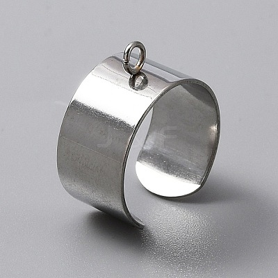 304 Stainless Steel Open Cuff Finger Ring Components X-STAS-WH0029-40B-P-1
