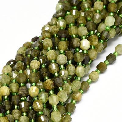 Natural Green Garnet Beads Strands G-O201B-34-1