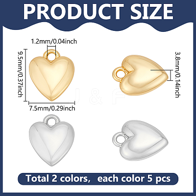 10Pcs 2 Colors Brass Charms KK-WR0001-73-1