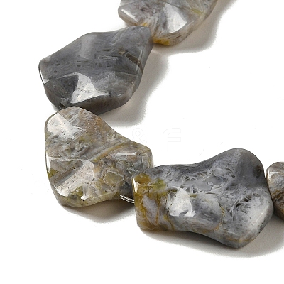 Natural Bamboo Leaf Agate Beads Strands G-NH0014-F01-01-1