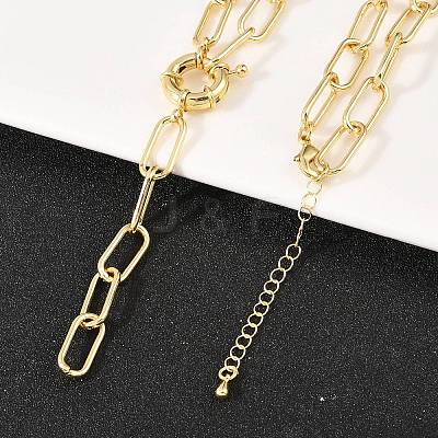 Brass Paperclip Chain Y Lariat Necklaces NJEW-H087-06D-G-1