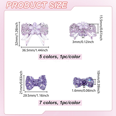 12Pcs 12 Styles Transparent Resin Beads & Handmade Polymer Clay & Rhinestone FIND-GA0008-30-1
