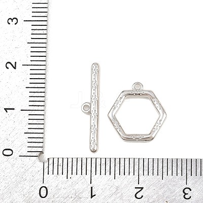 Hexagon Brass Toggle Clasps KK-G548-40P-1