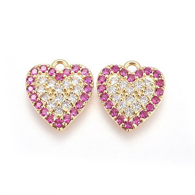 Brass Micro Pave Cubic Zirconia Pendants KK-I648-08-1