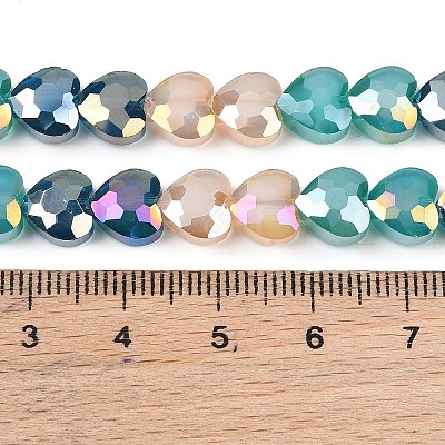 Electroplate Transparent Glass Beads Strands GL-CBADAFE-01J-1