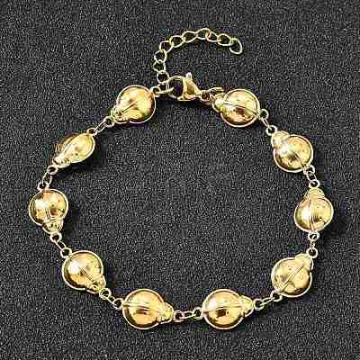 304 Stainless Steel Ladybug Link Bracelets for Women BJEW-K226-15A-G-1