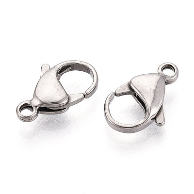 304 Stainless Steel Lobster Claw Clasps X-STAS-T065-17mm-34P-1