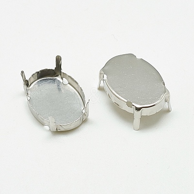 Non-Tarnish 201 Stainless Steel Sew on Prong Settings STAS-T032-03-20x30mm-1