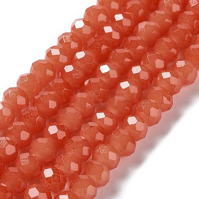 Baking Paint Imitation Jade Glass Bead Strands DGLA-A034-J8MM-A12-1