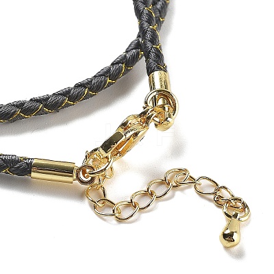 Polyester Cord Braided Necklace Makings MAK-L043-03G-1