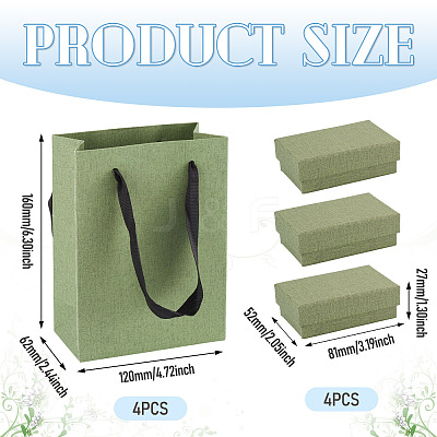 4Pcs Rectangle Paper Jewelry Display Cases CON-TA0001-39B-01-1