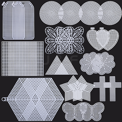 24Pcs 11 Styles DIY Plastic Canvas Shapes DIY-CP0012-41-1