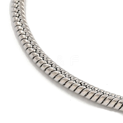 2.5mm Brass European Style Round Snake Chain Bracelets for Jewelry Making BJEW-P338-02P-1