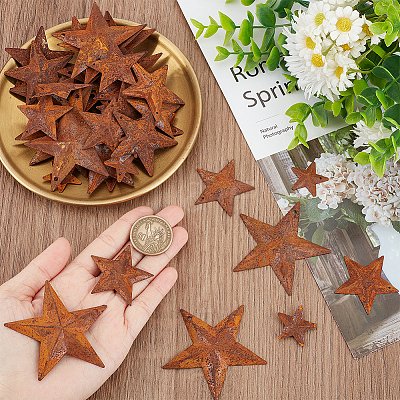 48Pcs 4 Styles Iron Pendants IFIN-GF0001-40-1