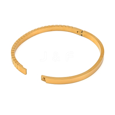 Ion Plating(IP) 304 Stainless Steel Hinged Bangles for Women BJEW-D048-12G-1