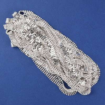 Brass Rhinestone Strass Chains CHC-WH0013-02S-1