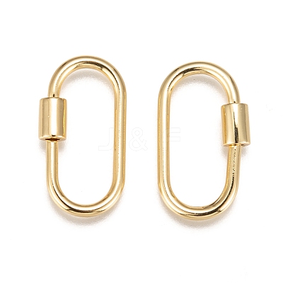 Brass Screw Carabiner Lock Charms X-KK-T047-07G-1