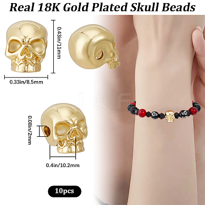 10Pcs Brass Beads KK-BBC0011-44-1