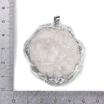 Natural Yellow Quartz & Druzy Agate Geode Pendants G-G162-02P-02-1