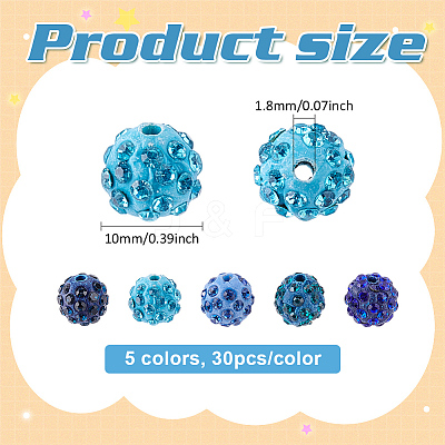 150Pcs 5 Colors Handmade Polymer Clay Beads CLAY-ME0001-01-1
