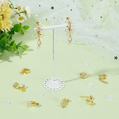 20Pcs 5 Styles Brass Clip-on Earring Findings KK-WR0001-74-1