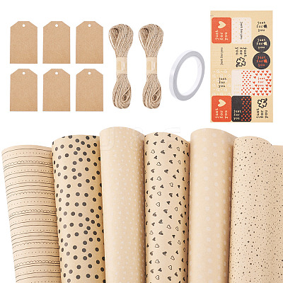 Heart Pattern Gift Wrapping Paper Sets DIY-TAC0020-48-1