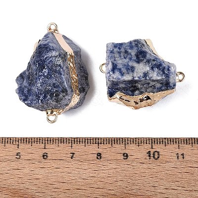 Raw Rough Natural Blue Spot Jasper Nuggets Connector Charms G-Q606-08E-1