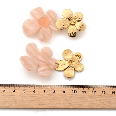 304 Stainless Steel Acrylic Dangle Stud Earrings EJEW-Z106-01G-1