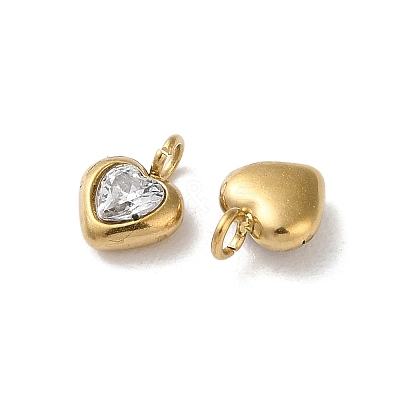 High Polished 304 Stainless Steel Micro Pave Cubic Zirconia Pendants STAS-L022-396B-G-1