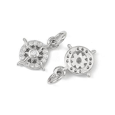SHEGRACE Brass Micro Pave Cubic Zirconia Charms XGRQ3P012-596P-1