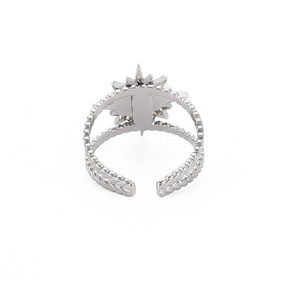 201 Stainless Steel Open Cuff Finger Ring Enamel Settings X-STAS-S119-159A-P-1