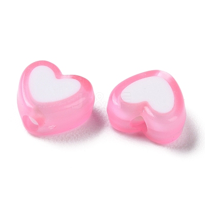 Heart Acrylic Beads TACR-S117-04G-1