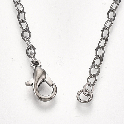Brass Cable Chain Necklace Making MAK-T006-05B-1