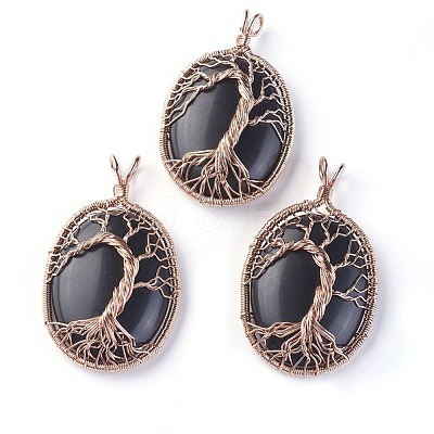Natural Obsidian Big Pendants G-G771-C05-1