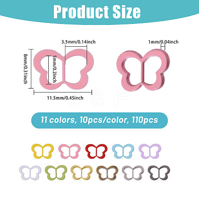 110Pcs 11 Colors Alloy Tri-Glide Adjuster Buckles FIND-GL0001-98-1