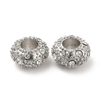 Rack Plating Alloy Rhinestone European Beads PALLOY-P289-34P-1