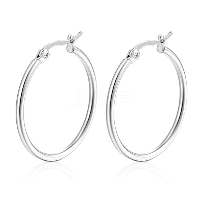 Non-Tarnish 304 Stainless Steel Hoop Earrings PW-WG89744-03-1