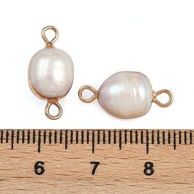 Natural Pearl Round Links KK-D423-03G-1