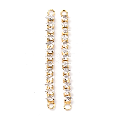 Brass Clear Teardrop Cubic Zirconia Links Connectors ZIRC-G170-20-1