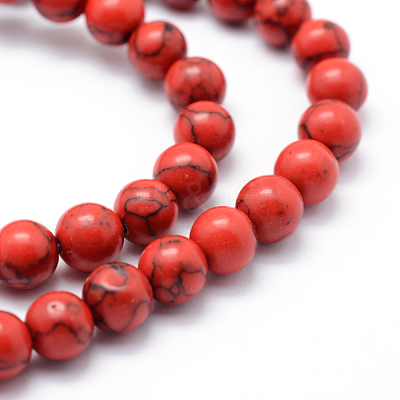 Synthetic Howlite Bead Strand G-E439-8mm-01-1