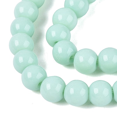 Opaque Solid Color Glass Beads Strands GLAA-T032-P6mm-21-1