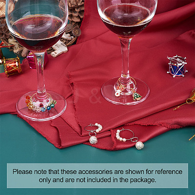 Brass Wine Glass Charm Rings KK-CD0001-05-1