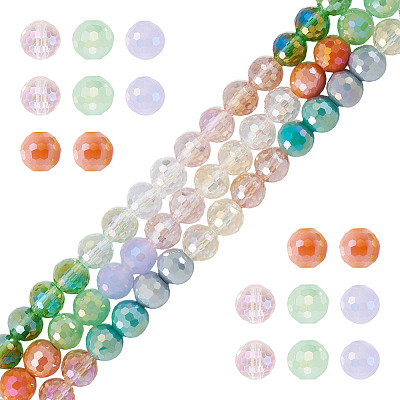 3 Colors 3 Strands Electroplate Glass Beads Strands EGLA-TA0013-51A-1